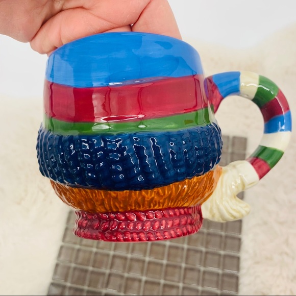 Winter Christmas Handpainted Ceramic Bear Mug - Picture 2 of 6